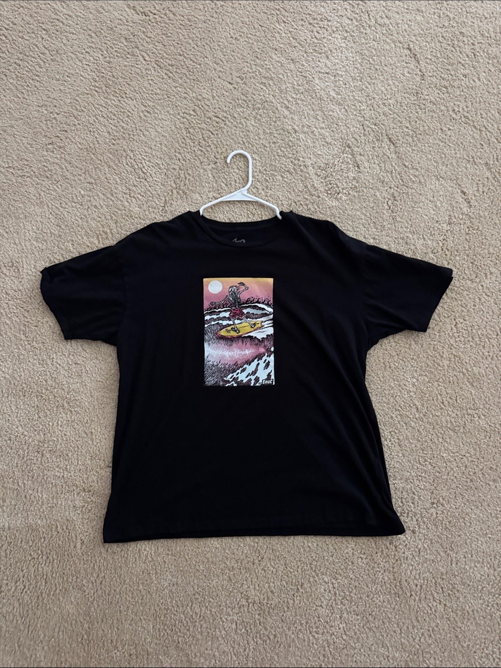 Lost Black Short-Sleeve Tee with Surf Graphic